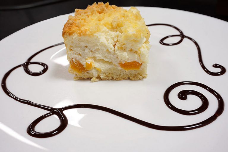 photo of peach coconut and yogurt cake