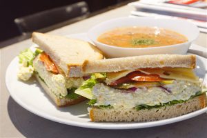picture of a soup and a sandwich