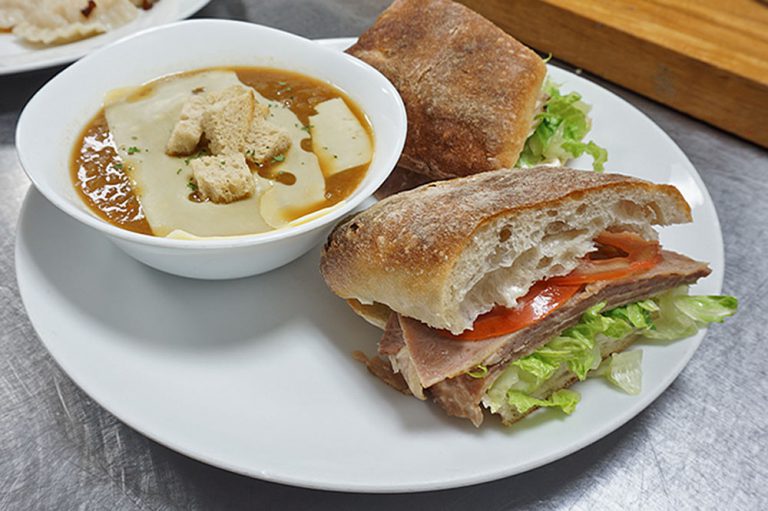 picture of a soup and a sandwich