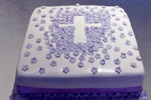 photo of a christening cake