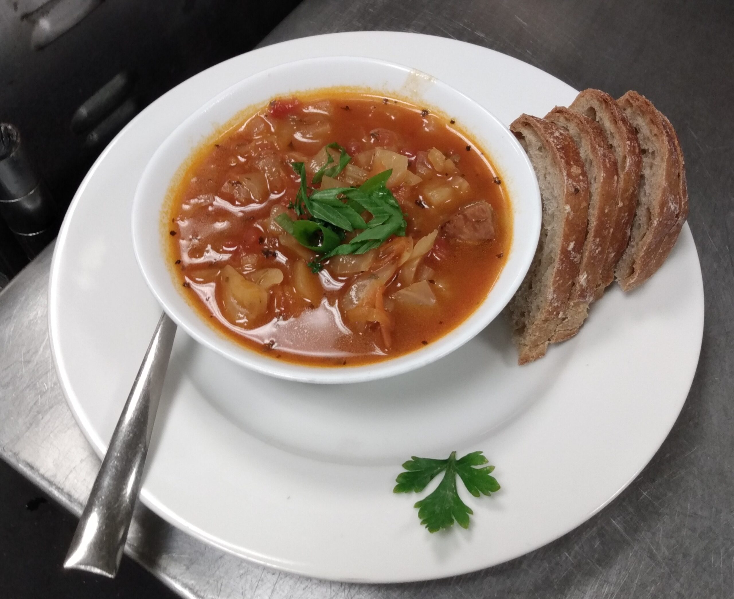 photo of sausage tomato cabbage soup